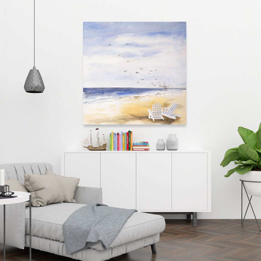 Day at the Beach | Coastal Bedroom Sea Canvas for Home Decor