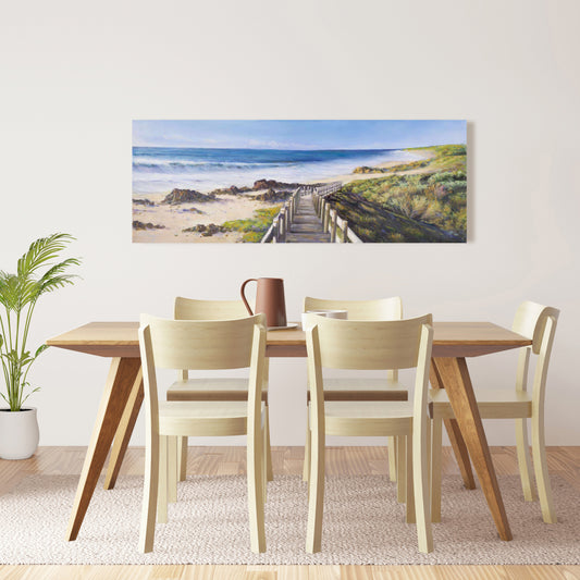 Toile bleue romantique | Promenade au bord de mer | Décoration d'intérieur