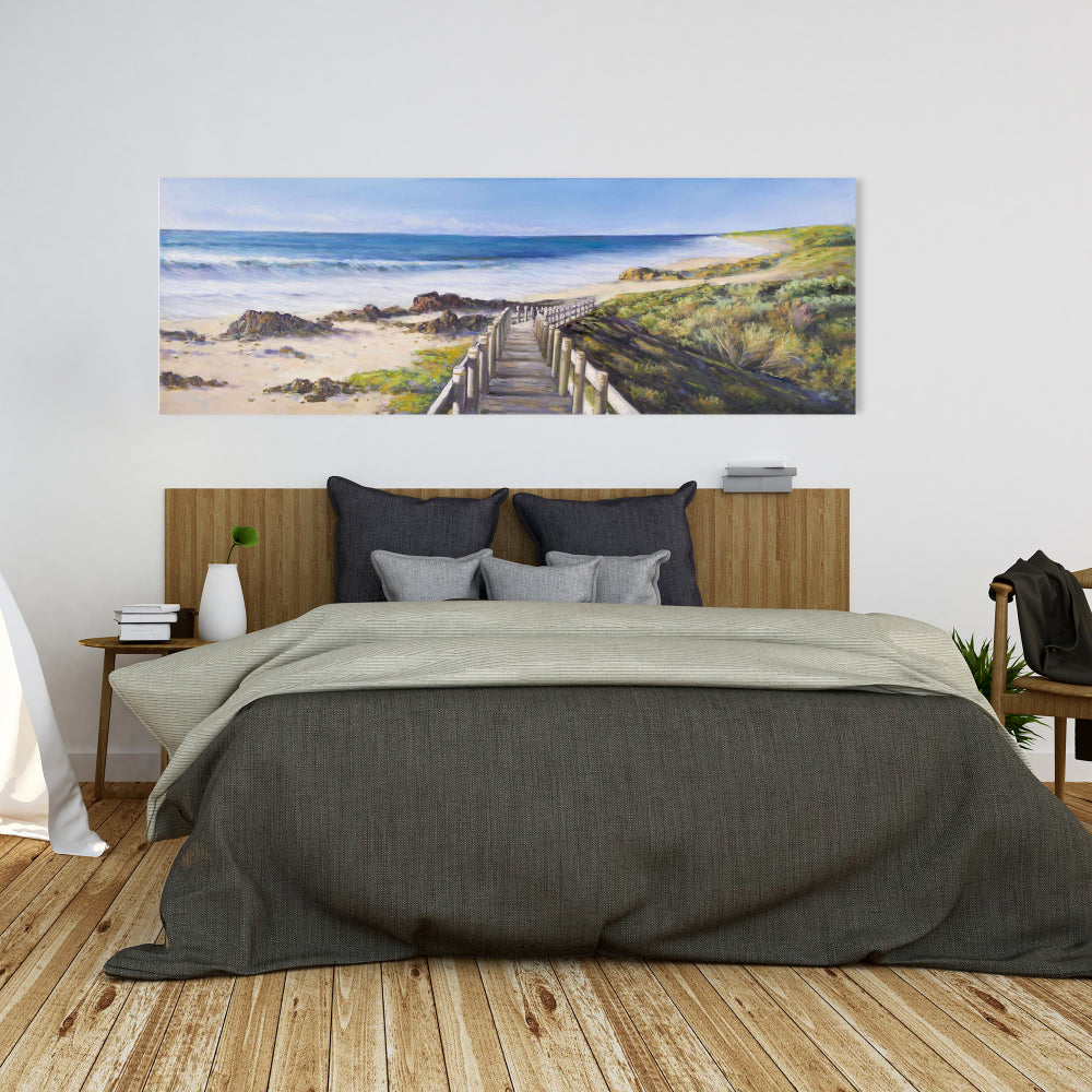 Romantic Blue Canvas | Walk to the Seaside | Home Decor