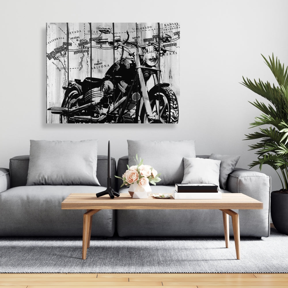 Motorcycle Gray Canvas - Home Decor | Gray & Black Art