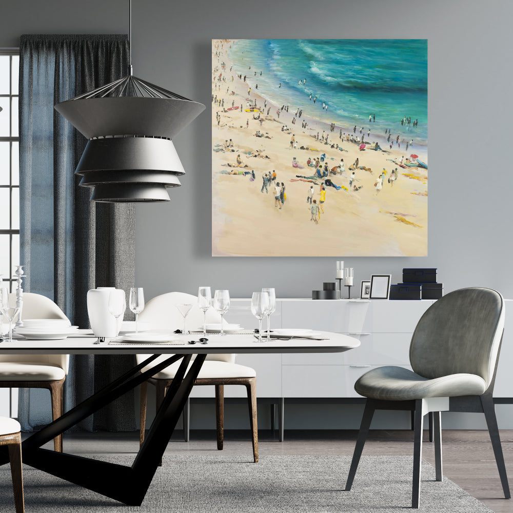 Turquoise Canvas - Summer Crowd at the Beach | Home Decor