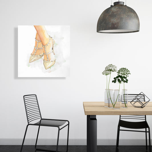 Toile à talons hauts cloutés - Chaussures tendance pour décoration de chambre