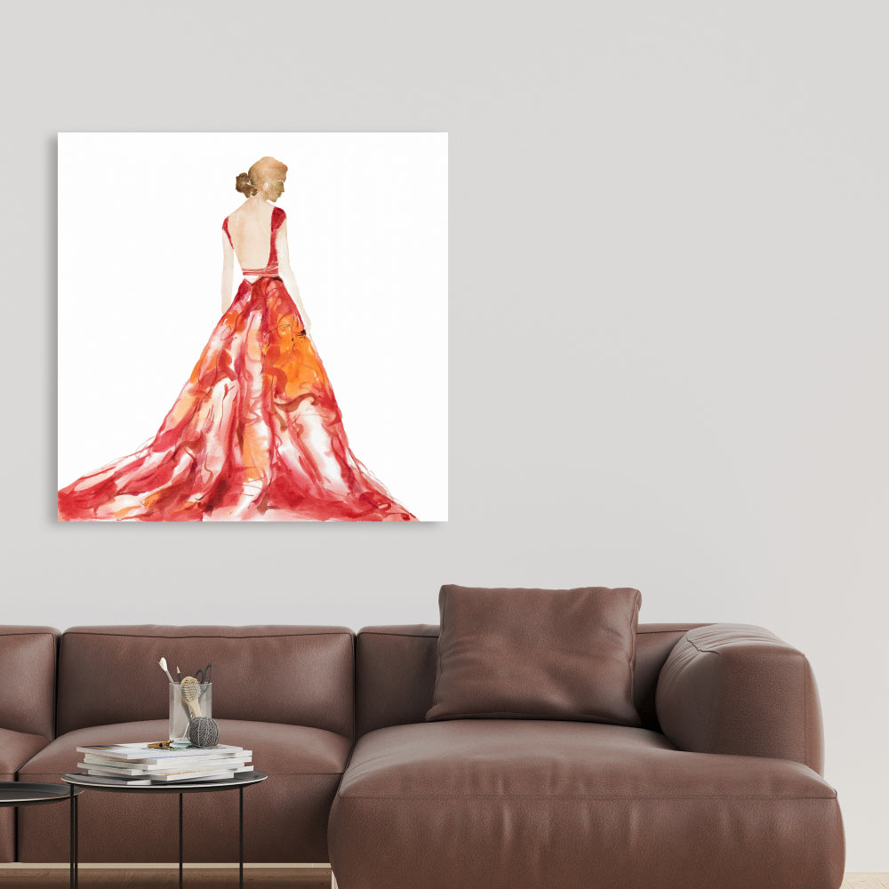 Red Prom Dress Canvas | Bedroom Wall Art Home Decor