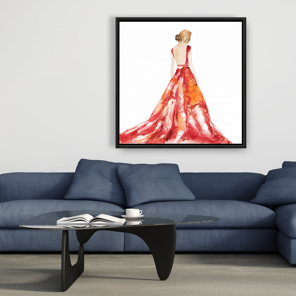 Toile « Robe de bal rouge » | Décoration murale romantique