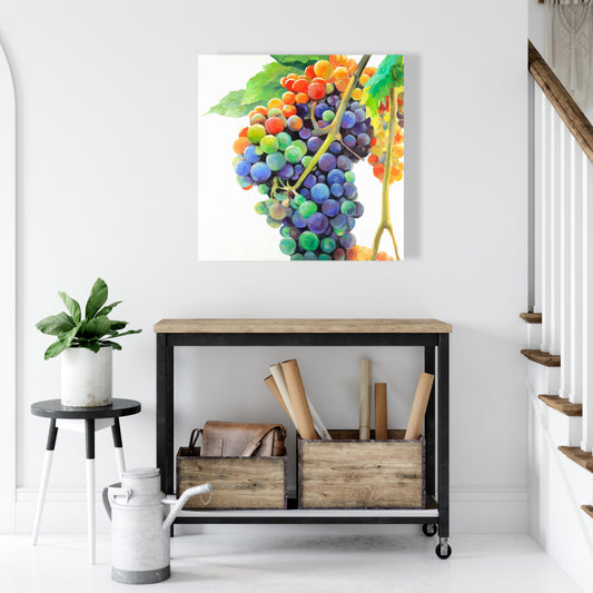 Colorful Bunch of Grapes Canvas | Home Decor Purple Art