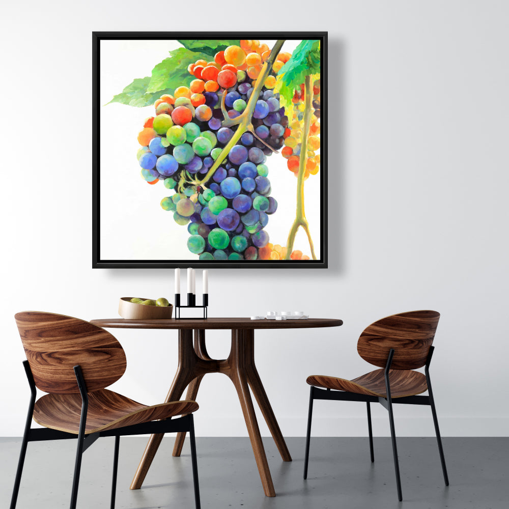 Colorful Grapes Canvas | Framed Art for Home Decor
