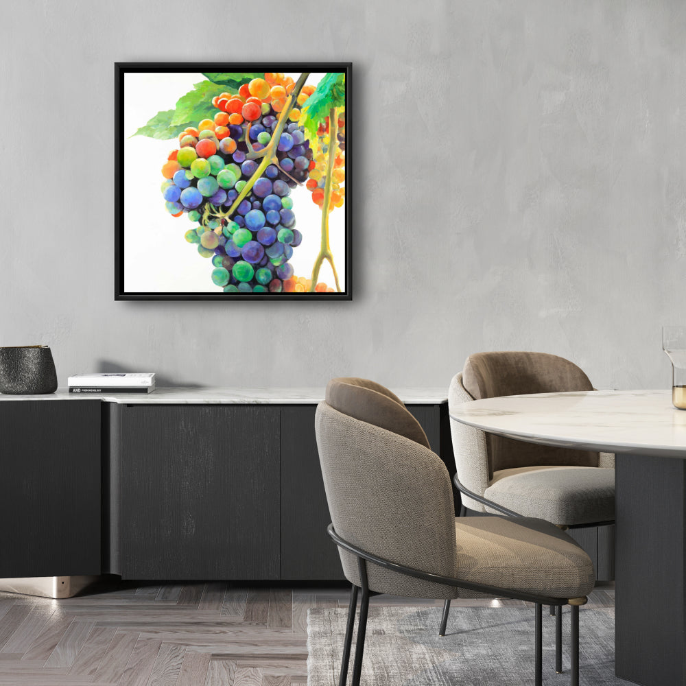 Colorful Grapes Canvas | Framed Art for Home Decor