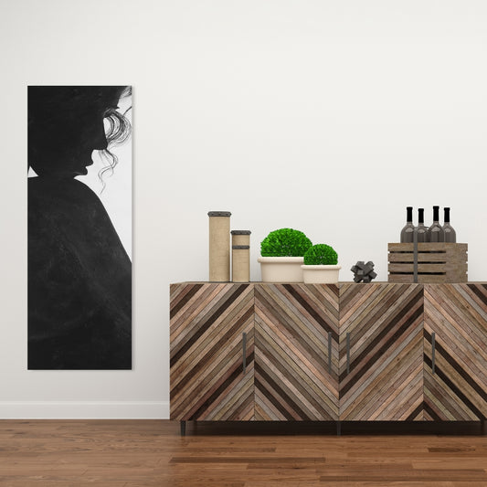 Gray Fashion Bedroom Canvas - Chic Woman with Jewels Decor