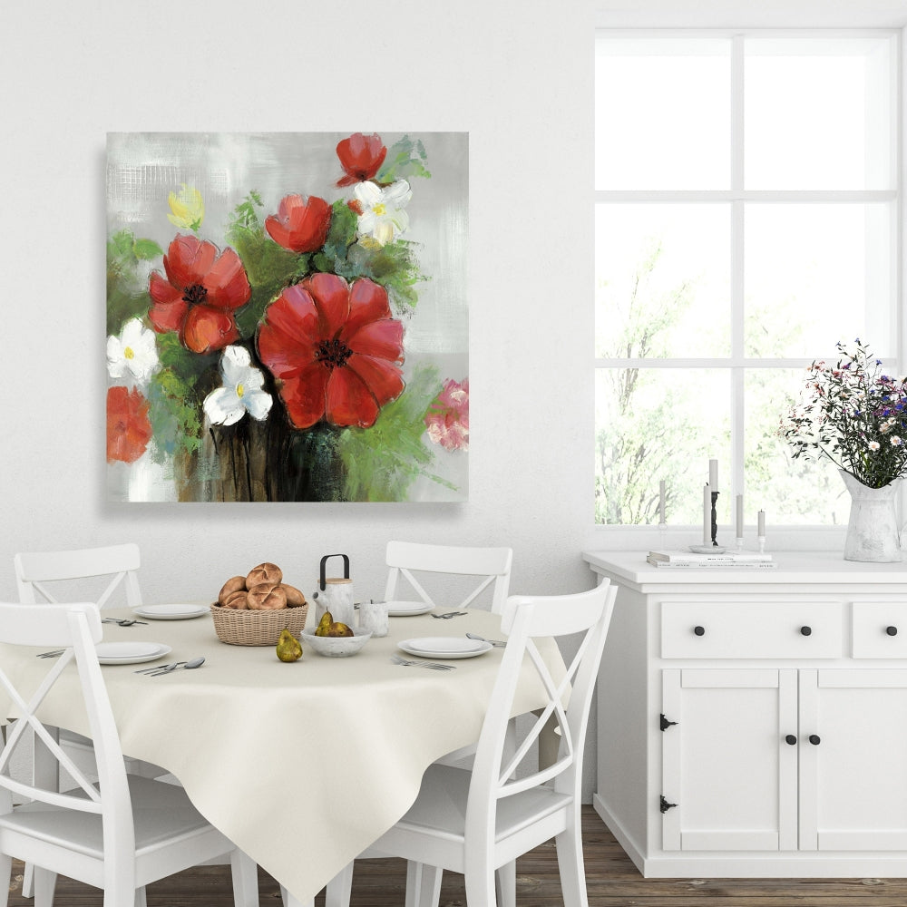 White Bedroom Canvas | Abstract Wild Flowers Bundle Decor