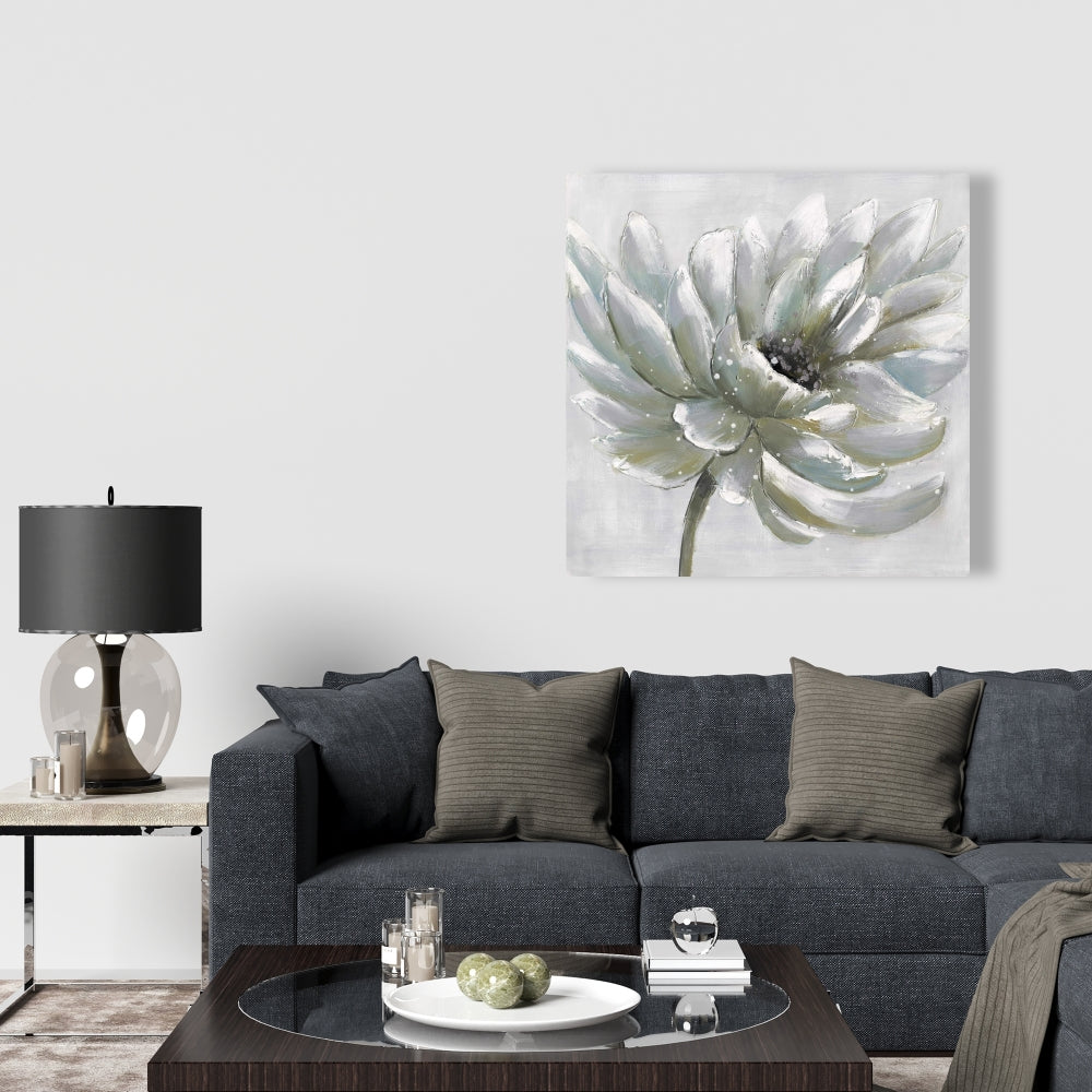 White Chrysanthemum Canvas | Bedroom Floral & Botanical Decor