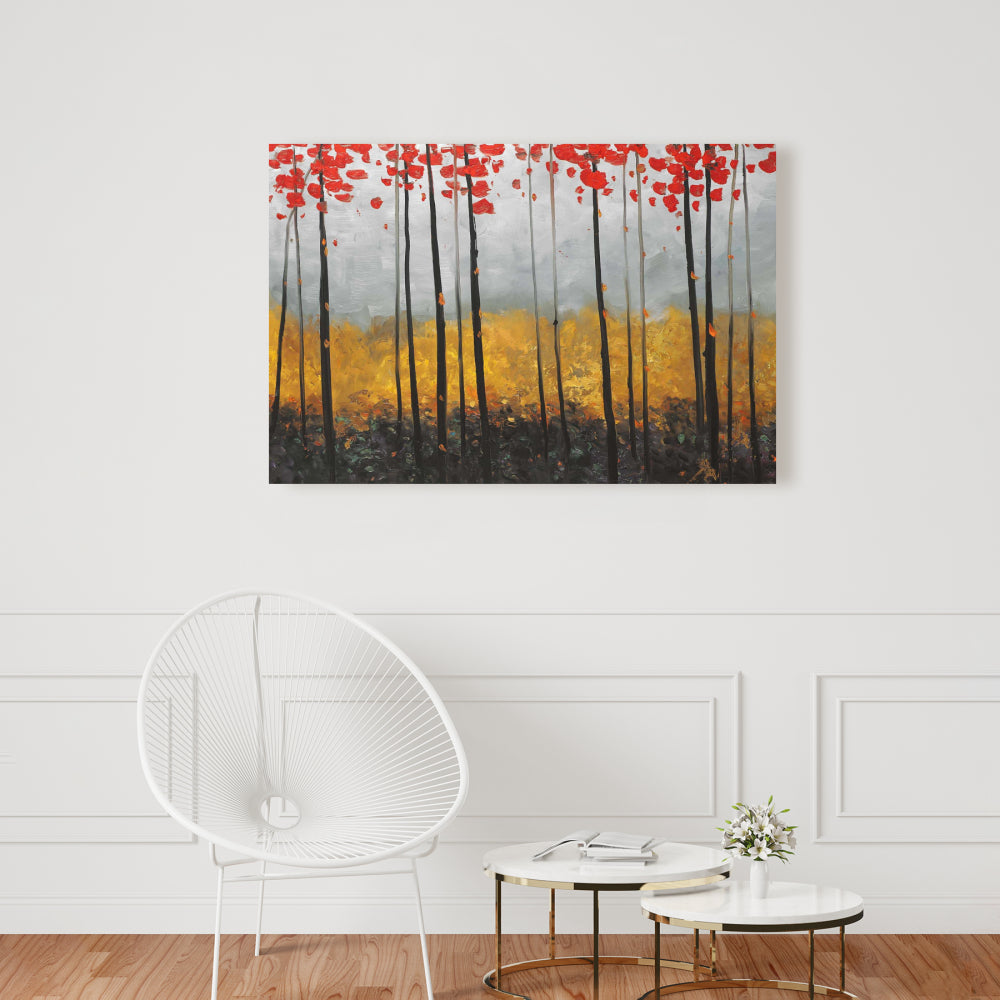 Gray Bedroom Trees Canvas - Abstract Landscape Home Decor