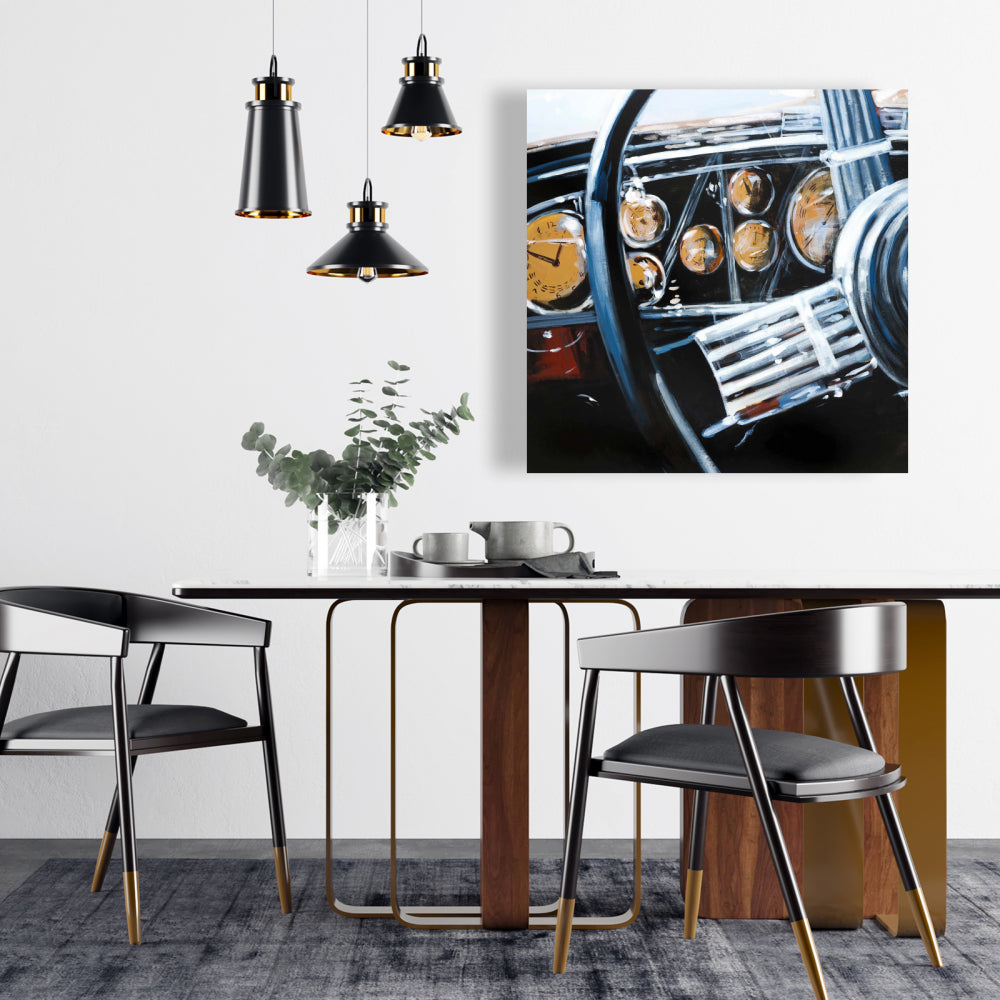 Vintage Car Interior Canvas | Contemporary Bedroom Decor
