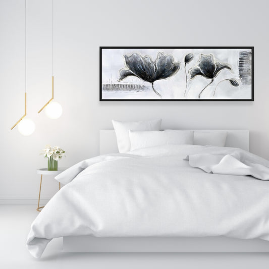 Toile florale de style industriel | Décoration murale encadrée botanique