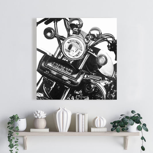 Realistic Motorcycle Gray Canvas | Home Decor Wall Art