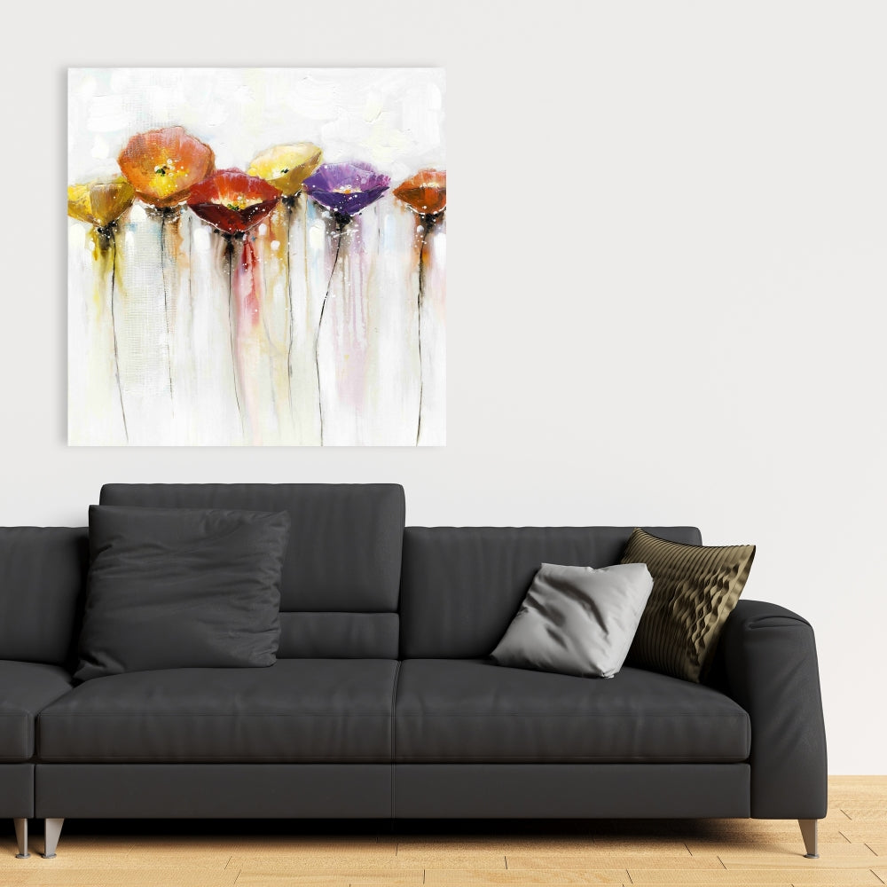 Colorful Abstract Floral Canvas | Botanical Home Decor