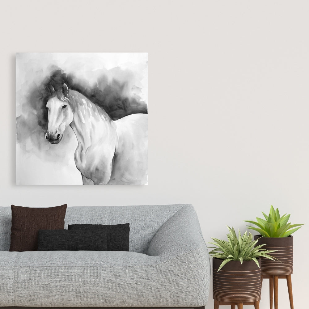 Minimalist Domino Horse Canvas | Farm Animal Home Decor