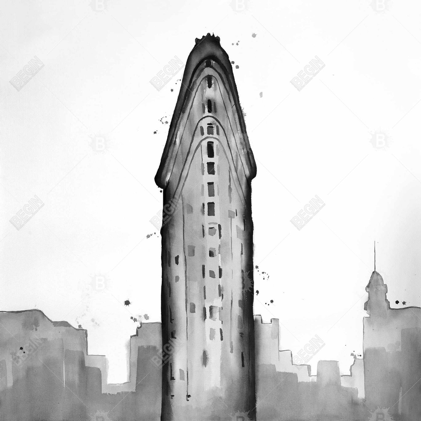Flatiron Building White Canvas | Framed City Art Home Decor