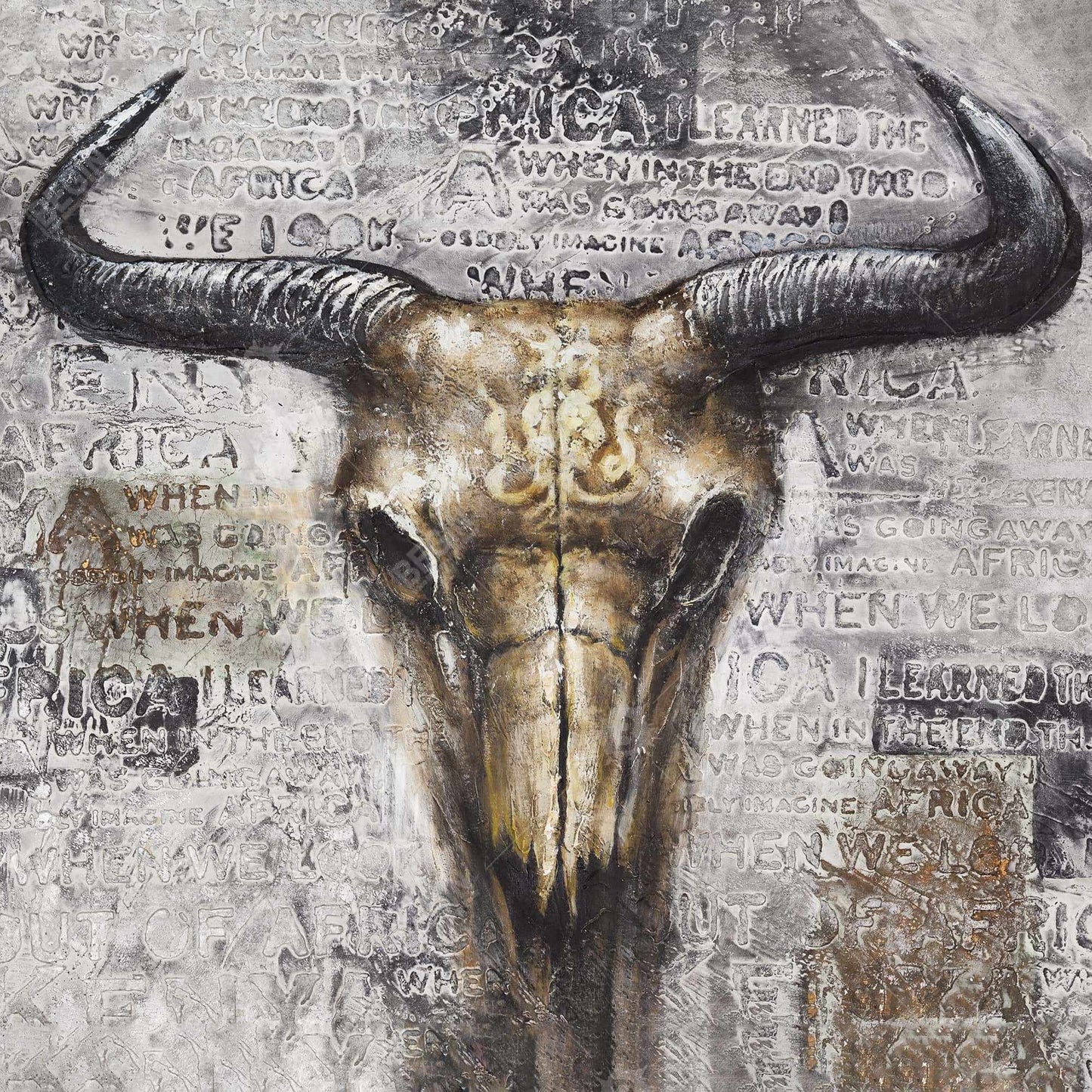 Bull Skull Typography Canvas | Farm Animal Wall Art Decor