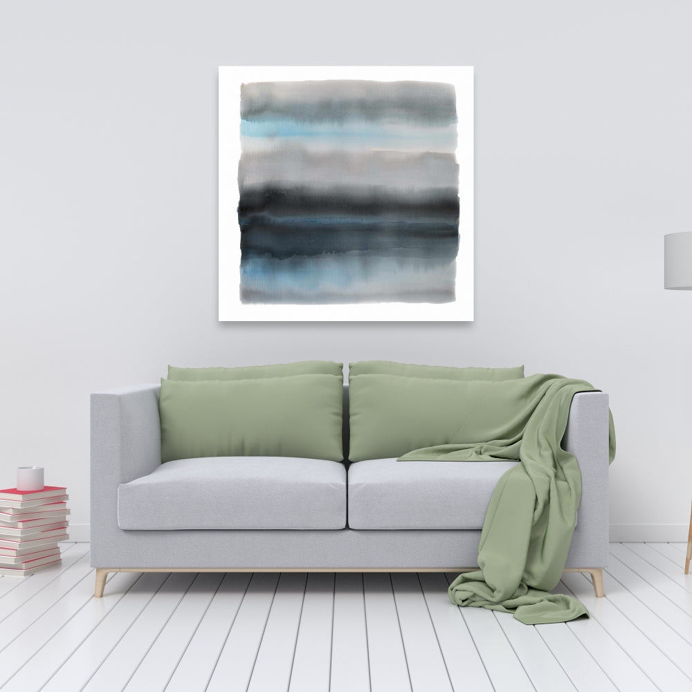 Shade of Blue Abstract Canvas | Contemporary Bathroom Decor