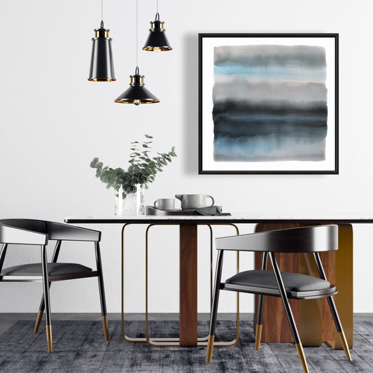 Toile encadrée bleue abstraite - Décoration d'intérieur Nuance de bleu