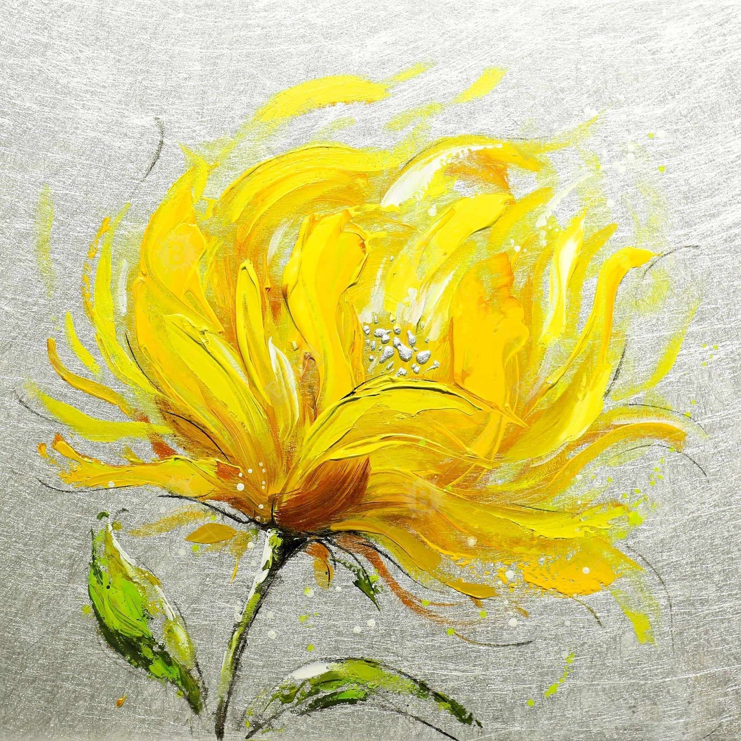Yellow Fluffy Flower Canvas | Floral & Botanical Home Decor