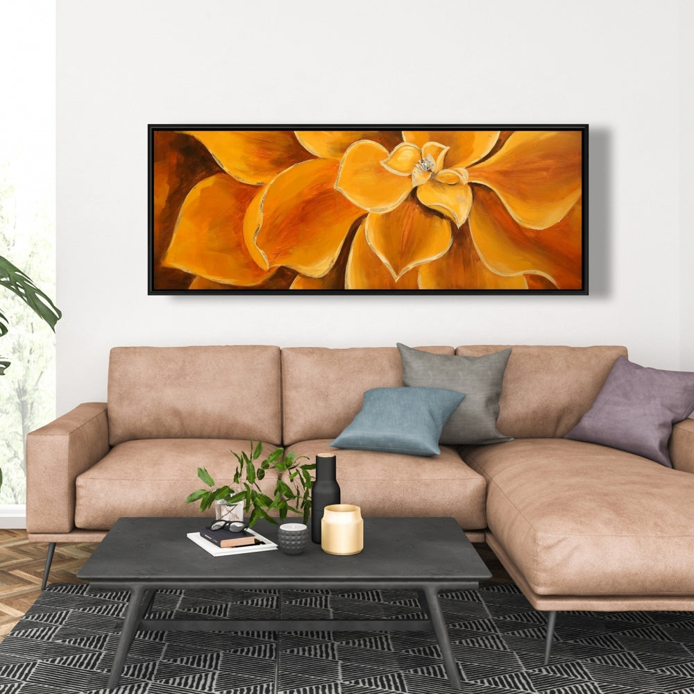 Orange Flower Closeup Canvas | Floral Botanical Home Decor