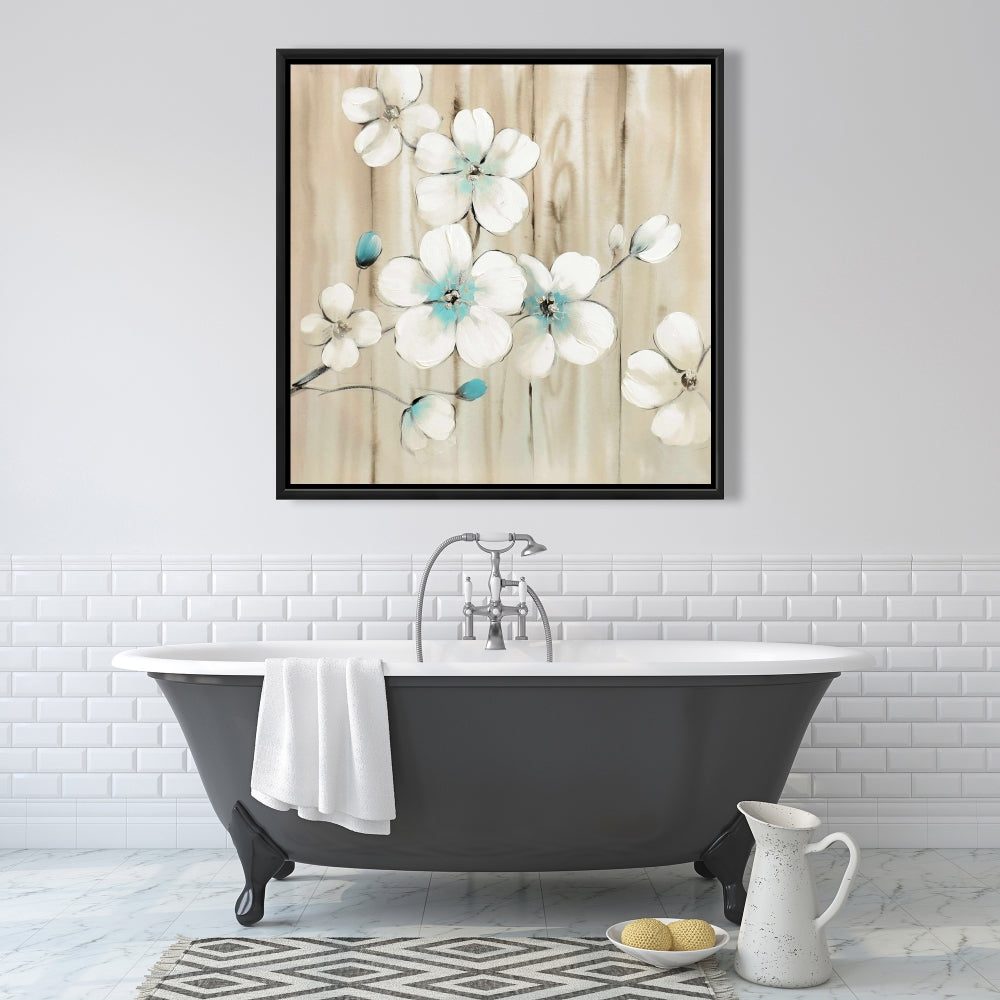 Fleurs de cerisier blanches | Toile botanique pour décoration de chambre