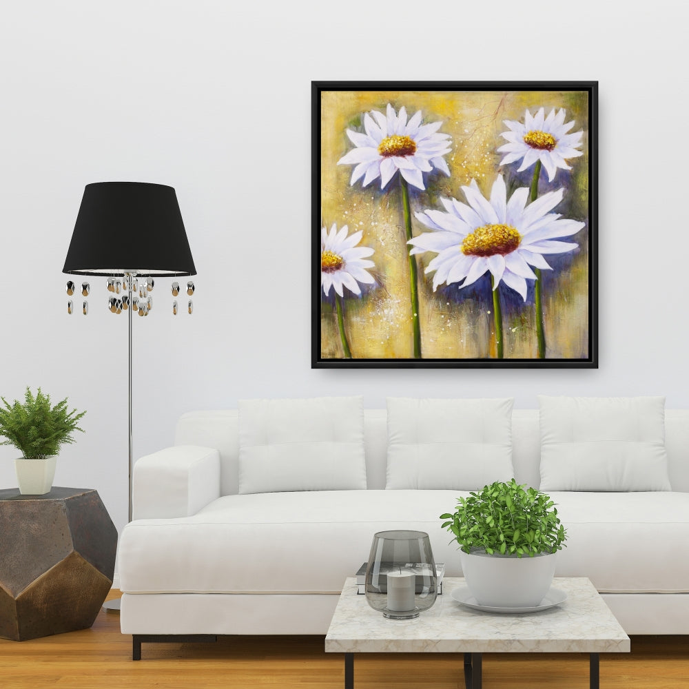 Toile « Marguerites au soleil » | Décoration florale et botanique pour la chambre