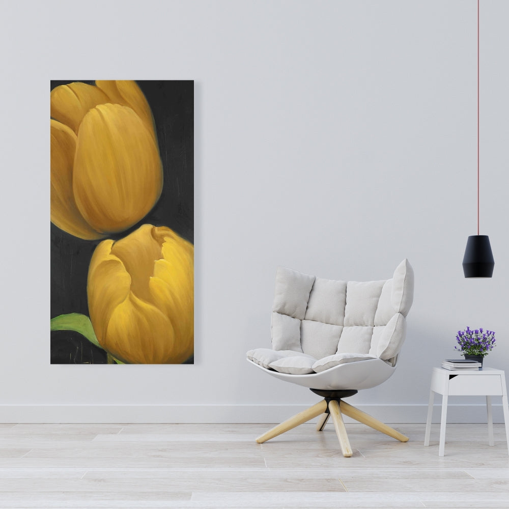 Contemporary Yellow Canvas - Two Daffodils Flowers Decor