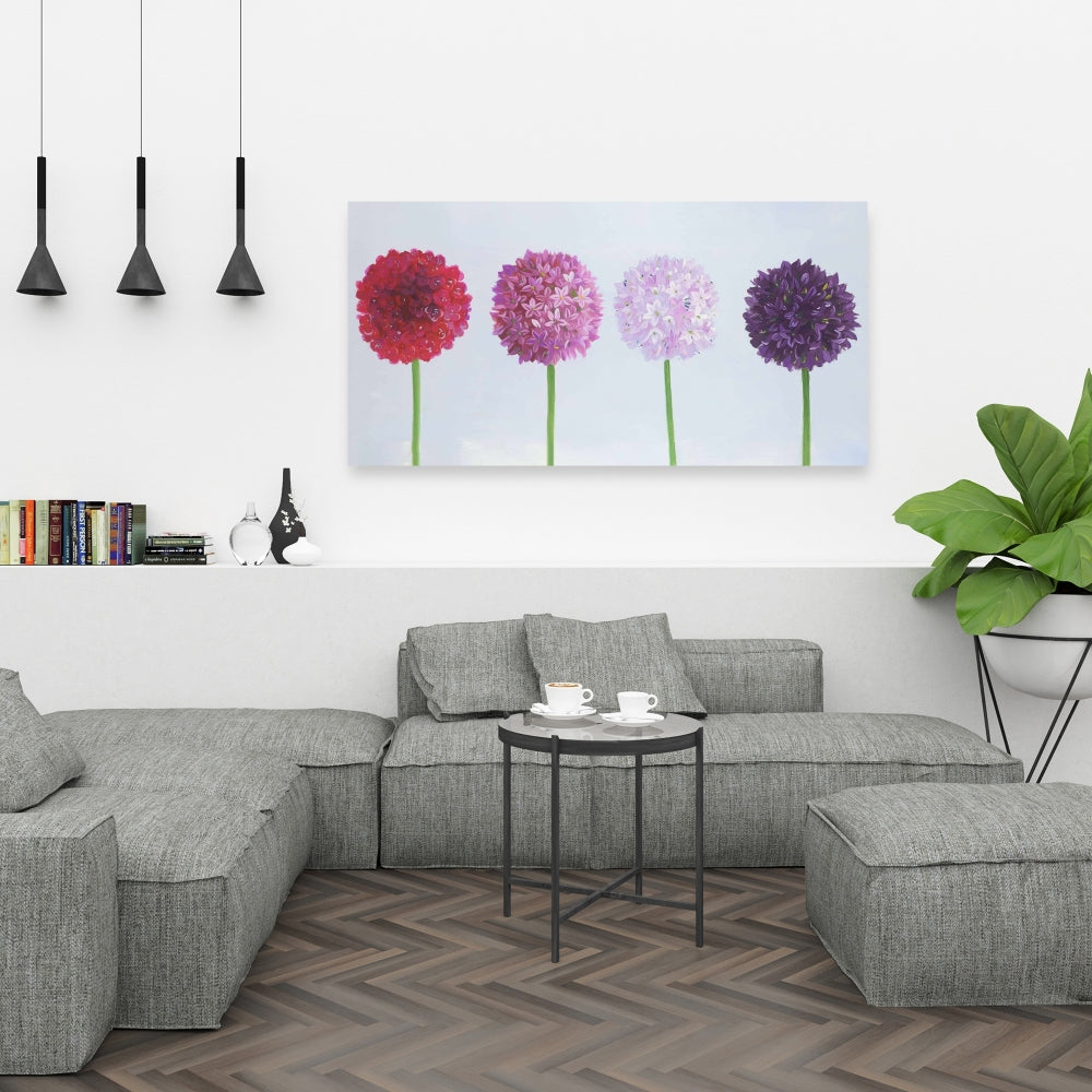 Romantic Dahlia Pomponowa Canvas | Botanical Bedroom Decor