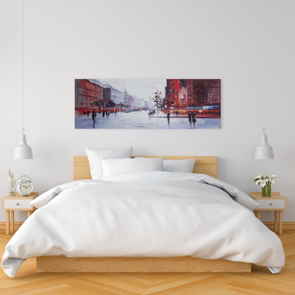 Black and Red Street Scene Canvas | Contemporary Office Decor