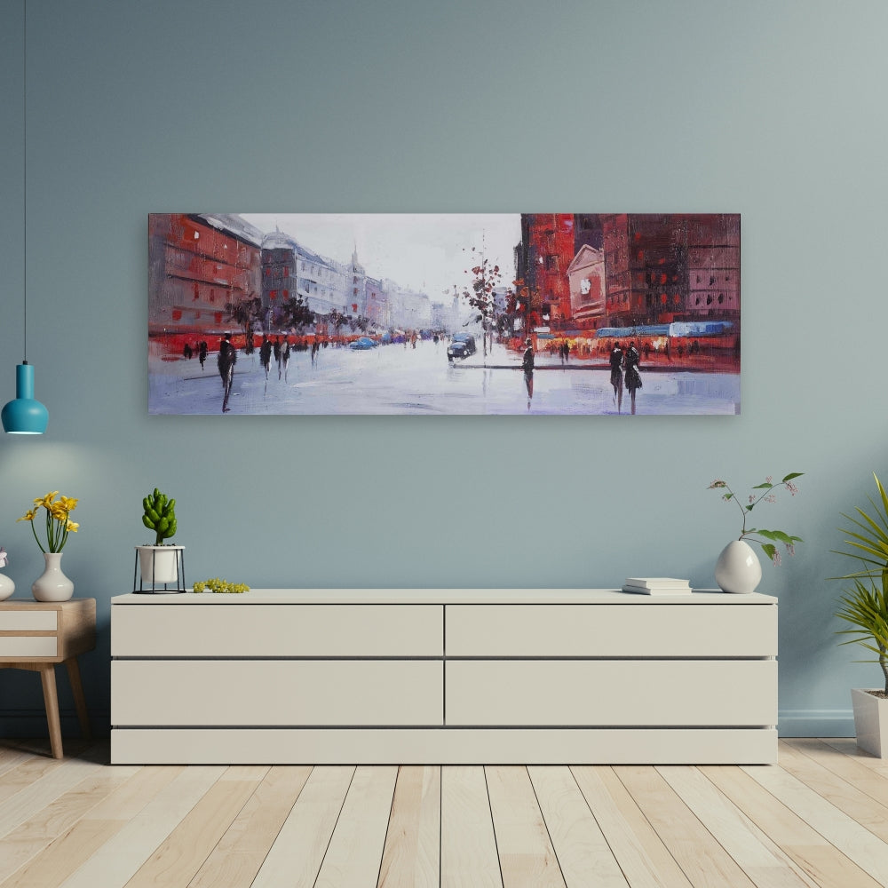 Black and Red Street Scene Canvas | Contemporary Office Decor