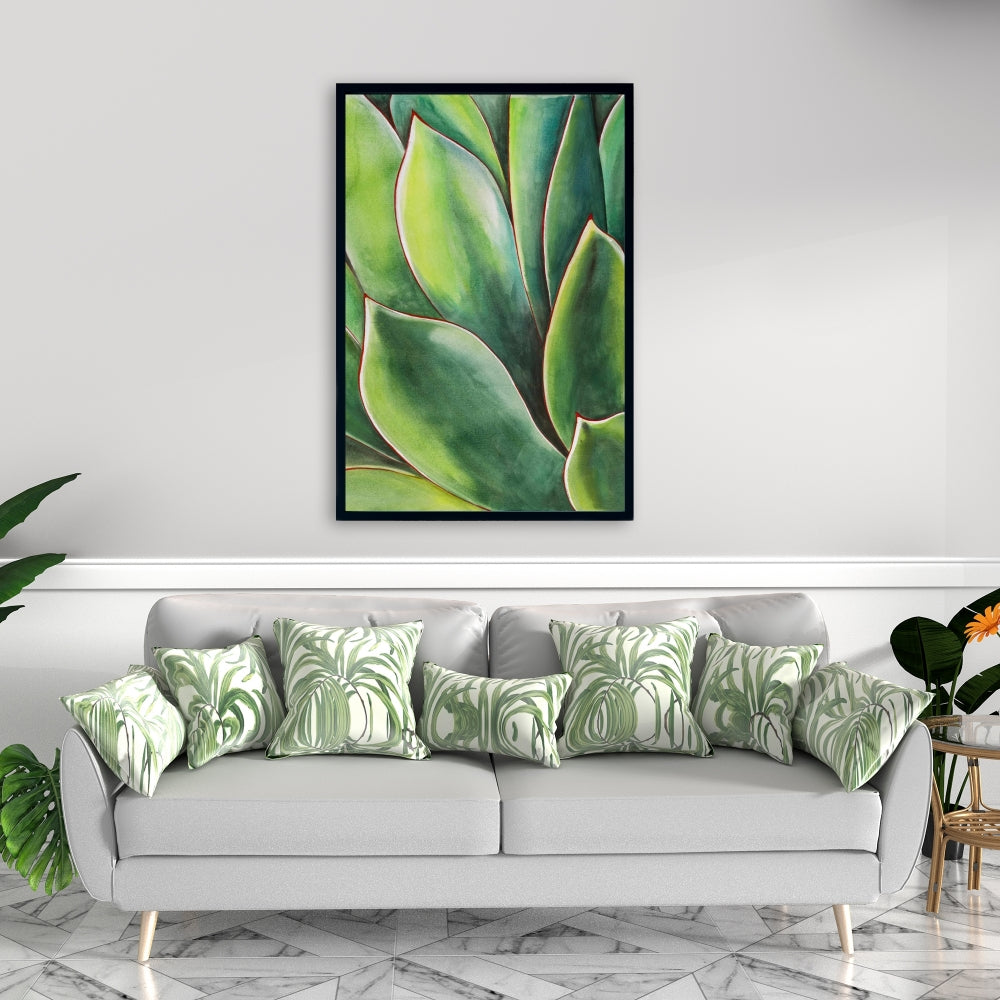 Plante d'agave aquarelle - Toile botanique exotique pour décoration de chambre