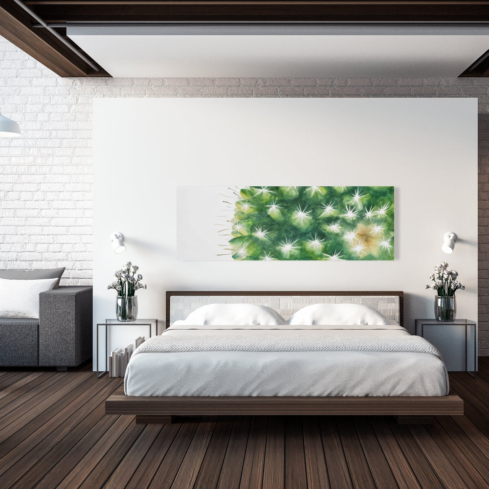 Watercolor Mini Cactus Canvas | Exotic Floral Bedroom Decor