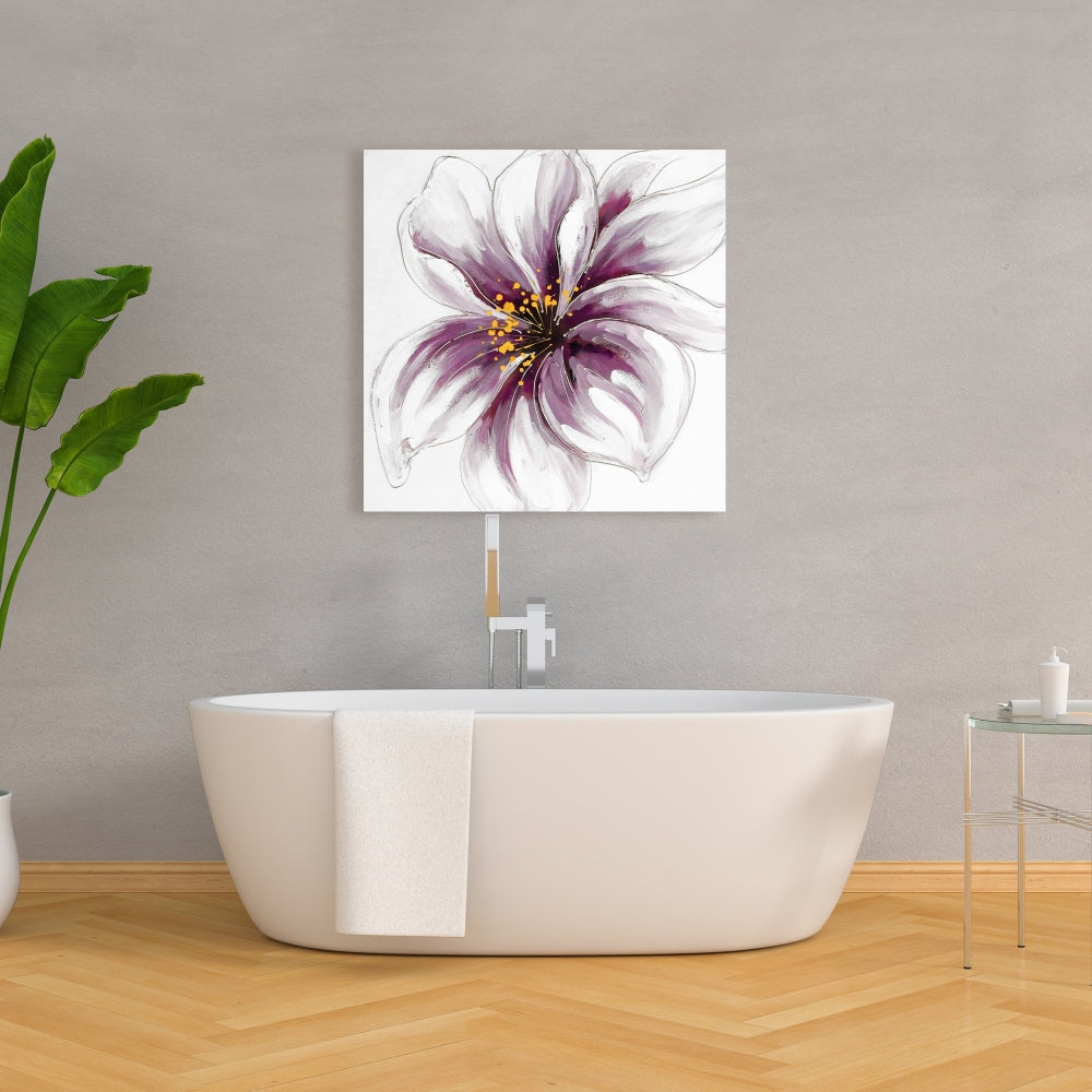 Bedroom Romantic Gray Canvas - Purple Orchid Home Decor