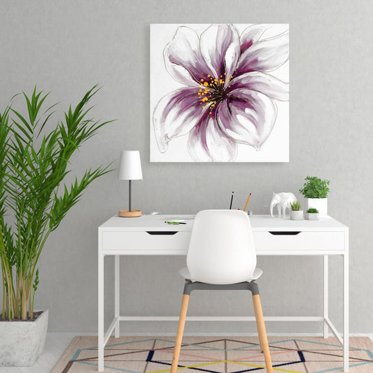 Bedroom Romantic Gray Canvas - Purple Orchid Home Decor