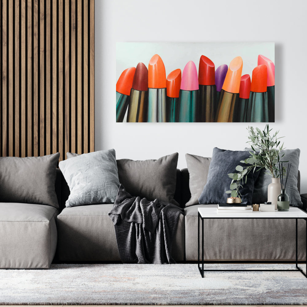 Lipstick Collection Pink Canvas | Contemporary Bedroom Decor