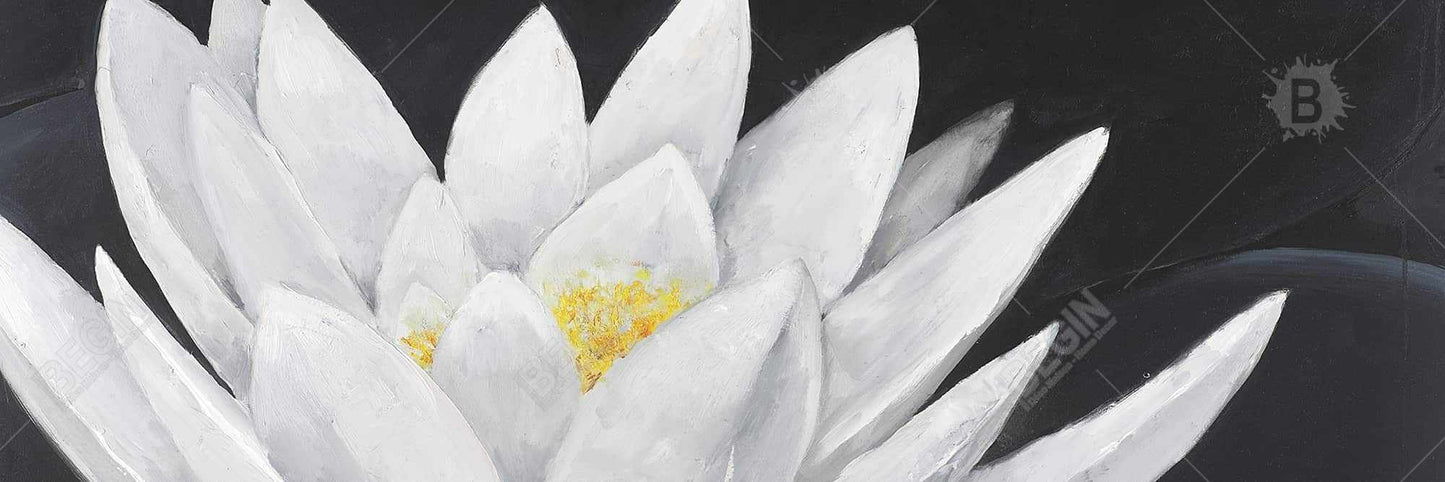 Lotus Flower Reflection Canvas | White Frame Home Decor