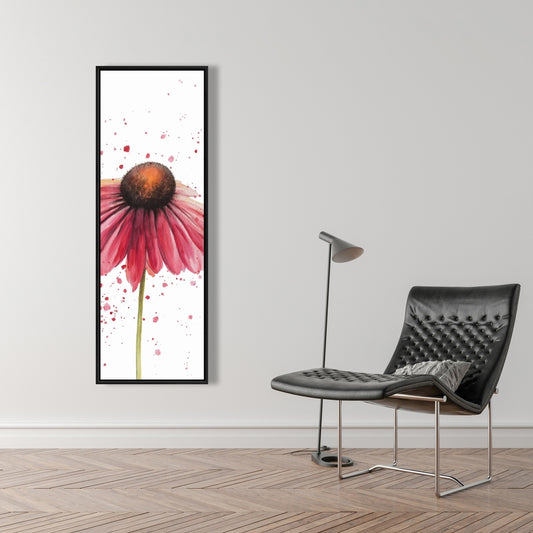 Pink Daisy Botanical Canvas | Romantic Bedroom Wall Art Decor