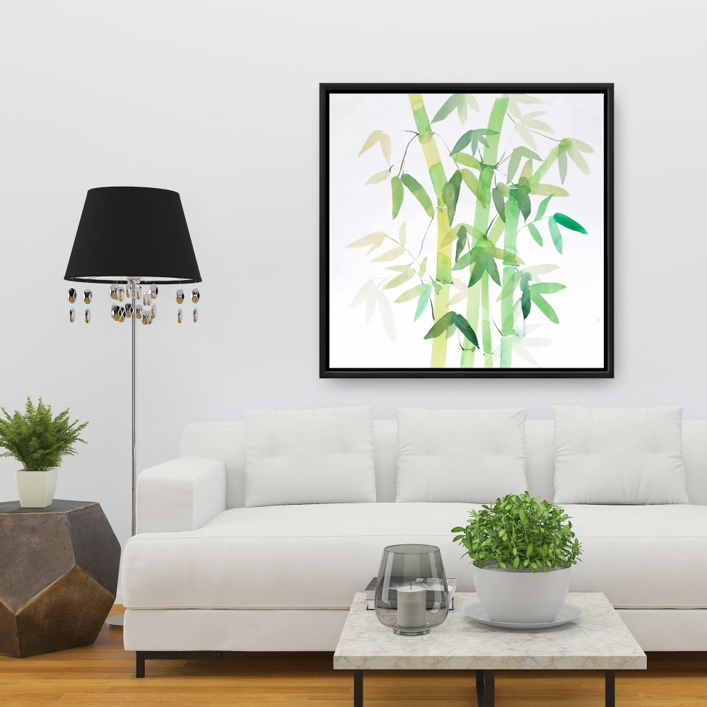 Watercolor Bamboo Leaves | Asian Floral Canvas | Home Decor