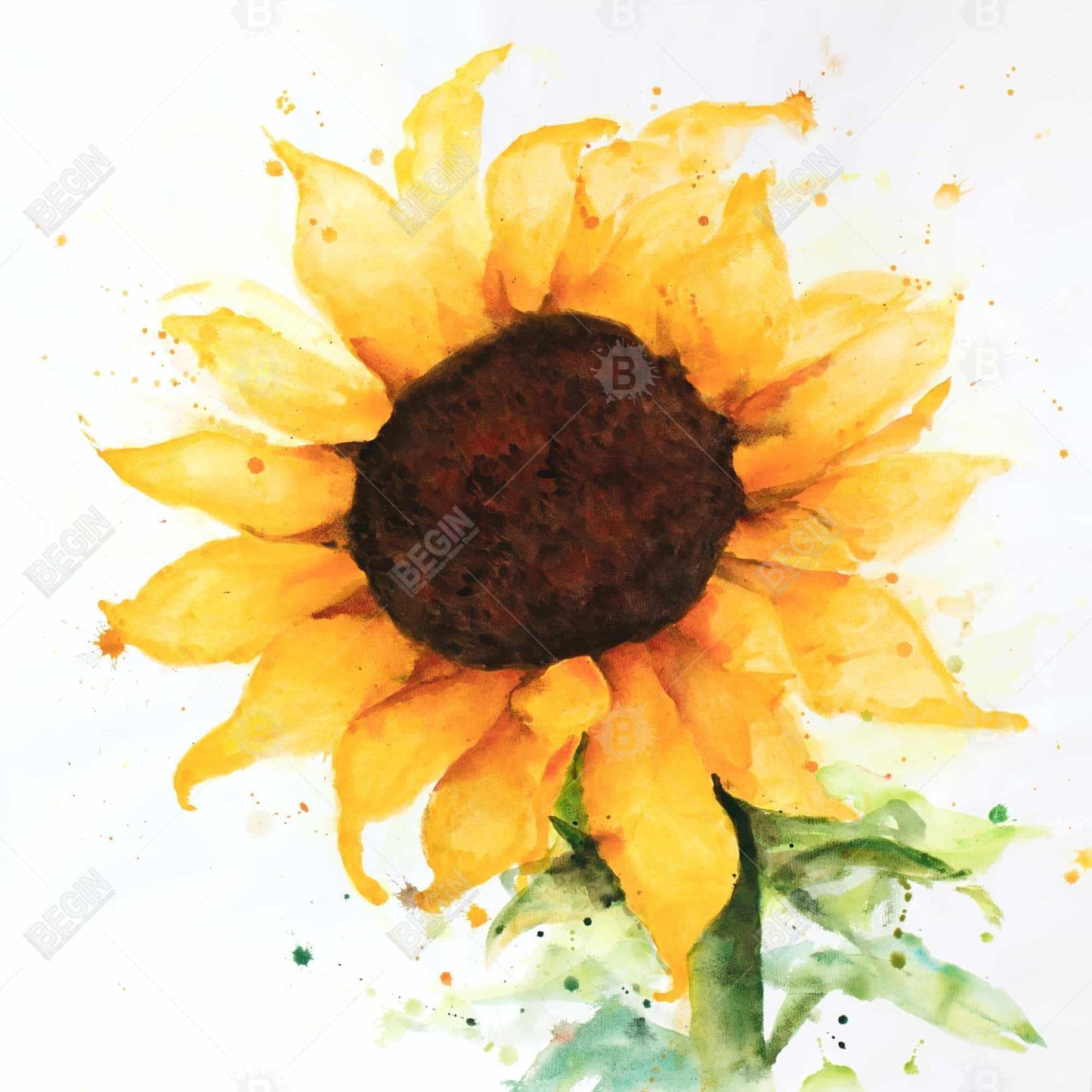 Toile rustique tournesol – Décoration florale et botanique pour la maison