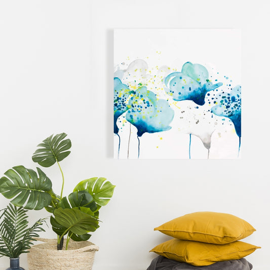 Dotted Paint Splash Flowers | Abstract Canvas | Home Decor