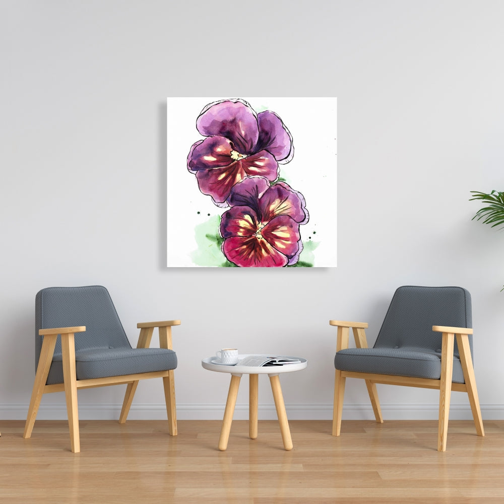 Bohemian Botanical Canvas | Two Blossoming Orchid Wall Art