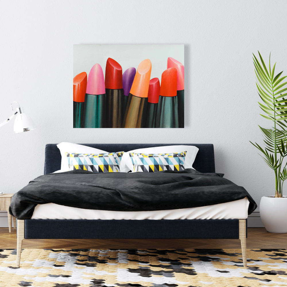 Lipstick Collection Pink Canvas | Contemporary Bedroom Decor