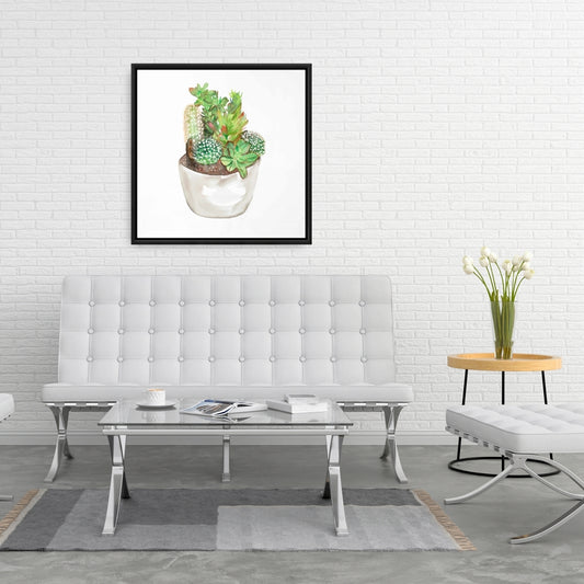 Toile « Assortiment de cactus » | Art botanique encadré pour la décoration intérieure