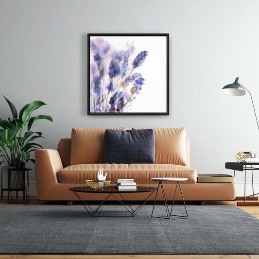 Bedroom Rustic Floral Botanical Framed Canvas - Lavender Decor