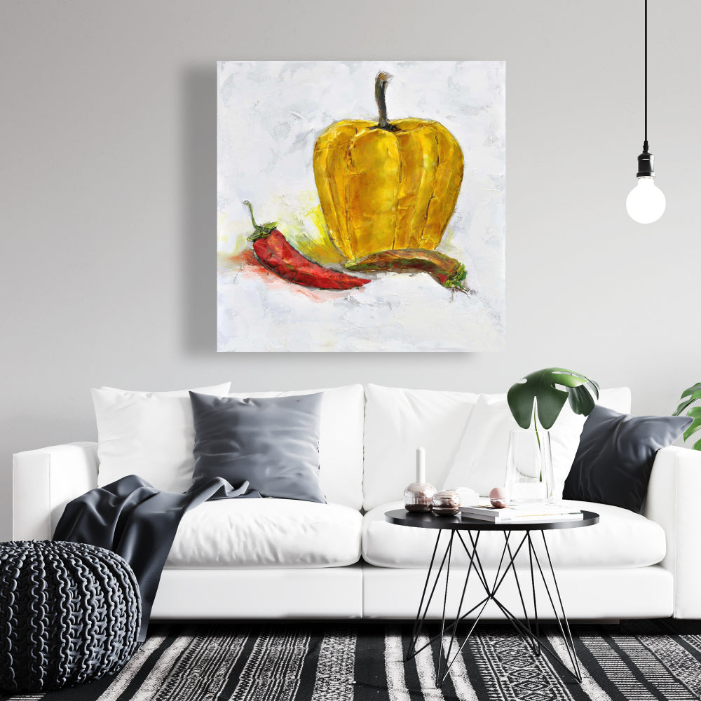 Yellow Peppers Canvas Art - Kitchen Wall Decor - Home Style