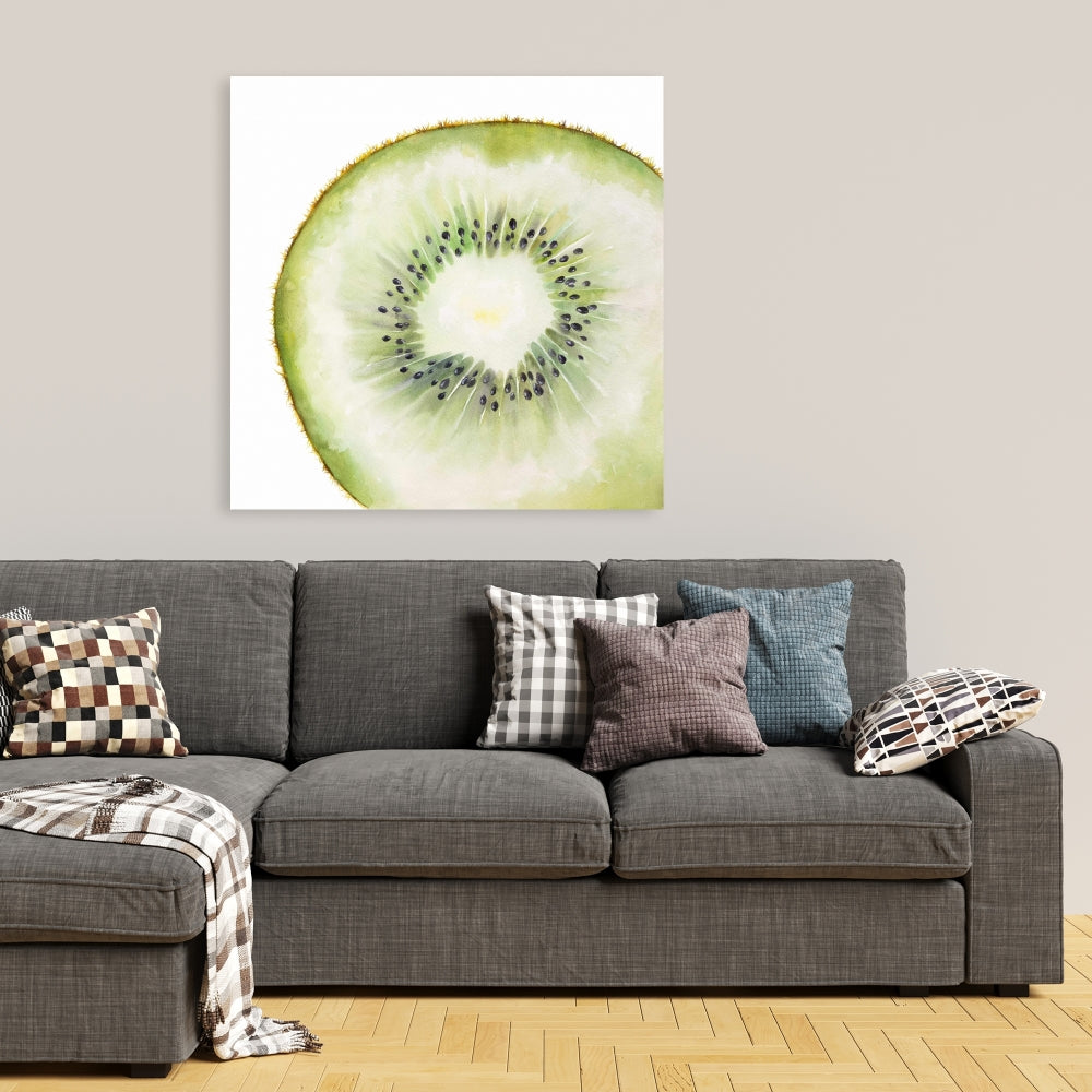 Kiwi Slice Green Canvas | Exotic Gastronomy Home Decor