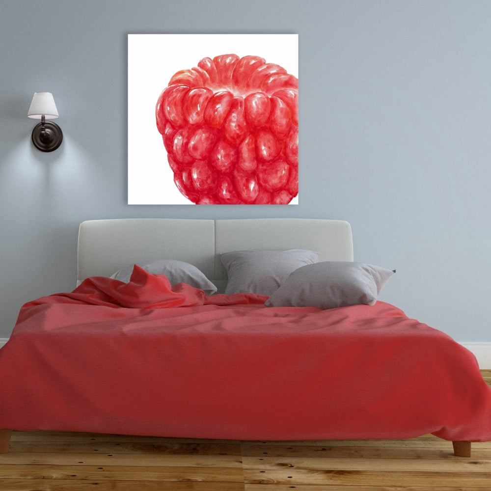 Raspberry Red Illustrative Canvas | Home Decor Gastronomy Art