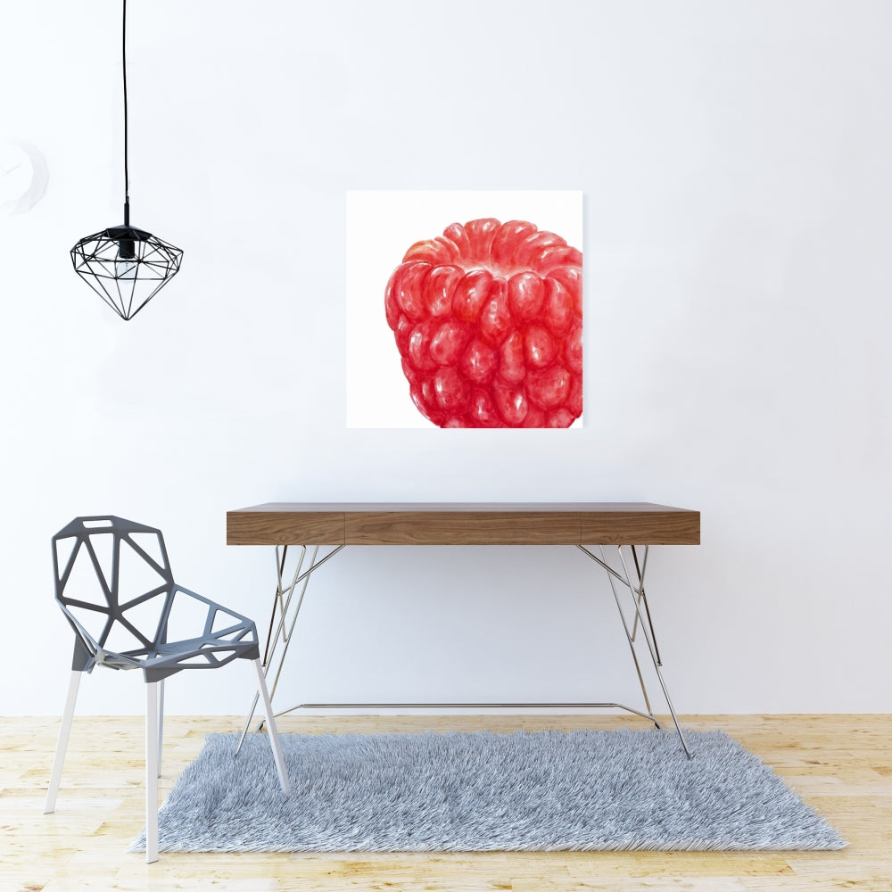 Raspberry Red Illustrative Canvas | Home Decor Gastronomy Art